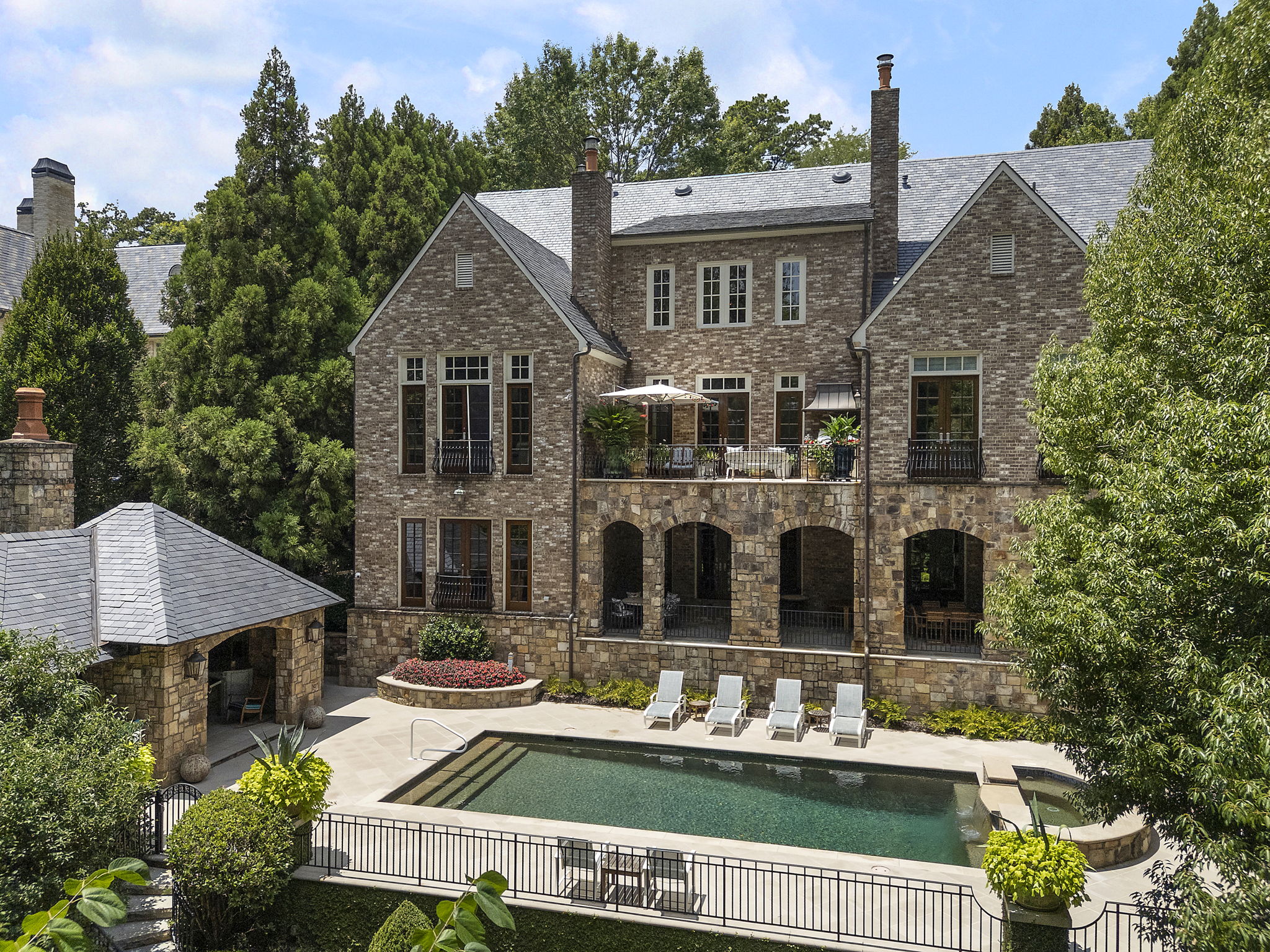 Debra Johnston Presents A Rare Stone Estate With Slate Roof In Buckhead