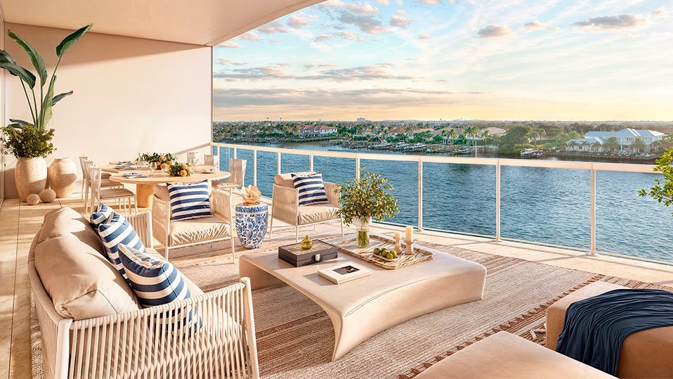 Waterfront sunset view at The Ritz-Carlton Residences, Palm Beach Gardens