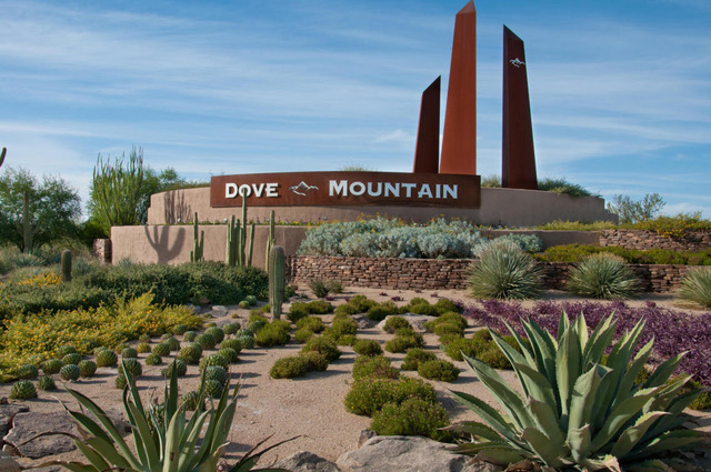 Dove Mountain entrance monument in Marana, Arizona