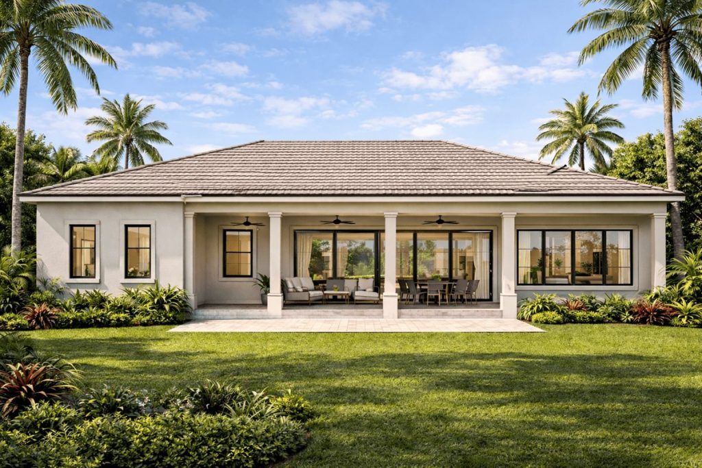 Tropical backyard retreat with modern design