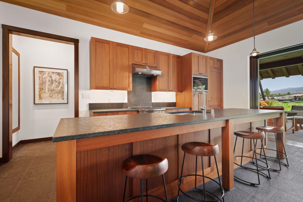 Open great room with gourmet kitchen