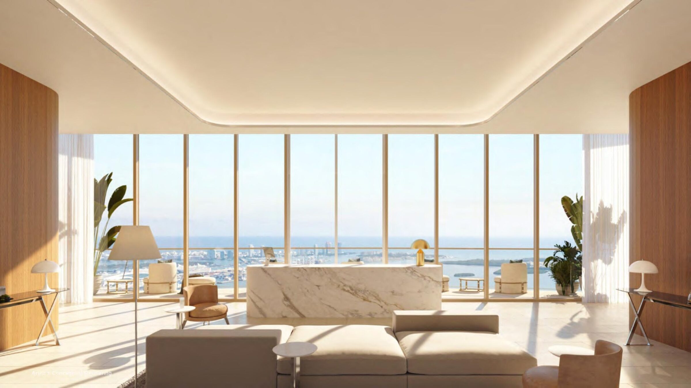 The Residences at 1428 Brickell residence floor plan rendering
