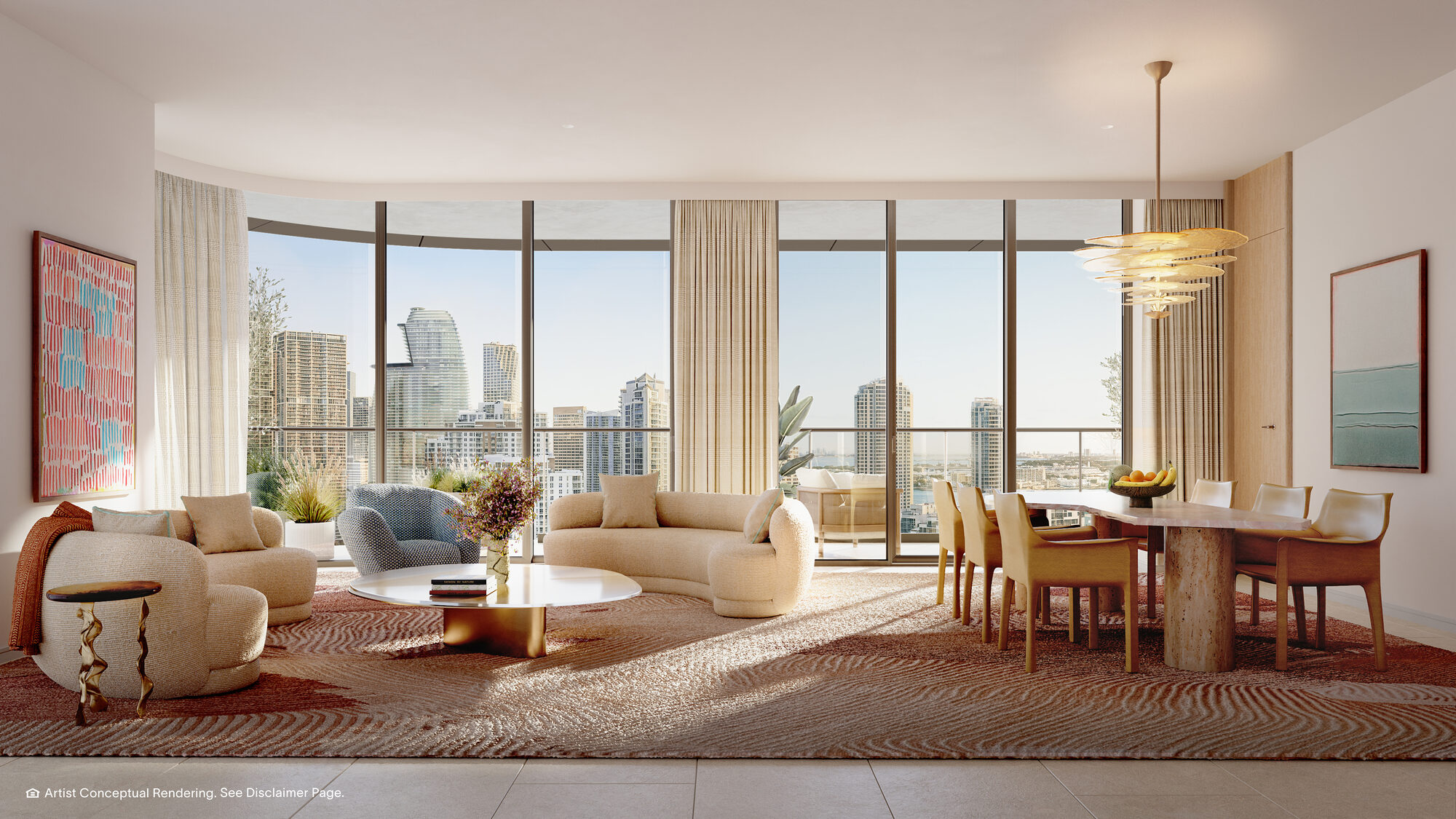Private residence interior at The Residences at Mandarin Oriental, Miami — North Tower