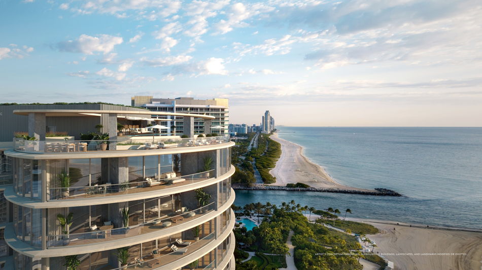 Rivage Bal Harbour — oceanfront tower with curved balconies overlooking the Atlantic