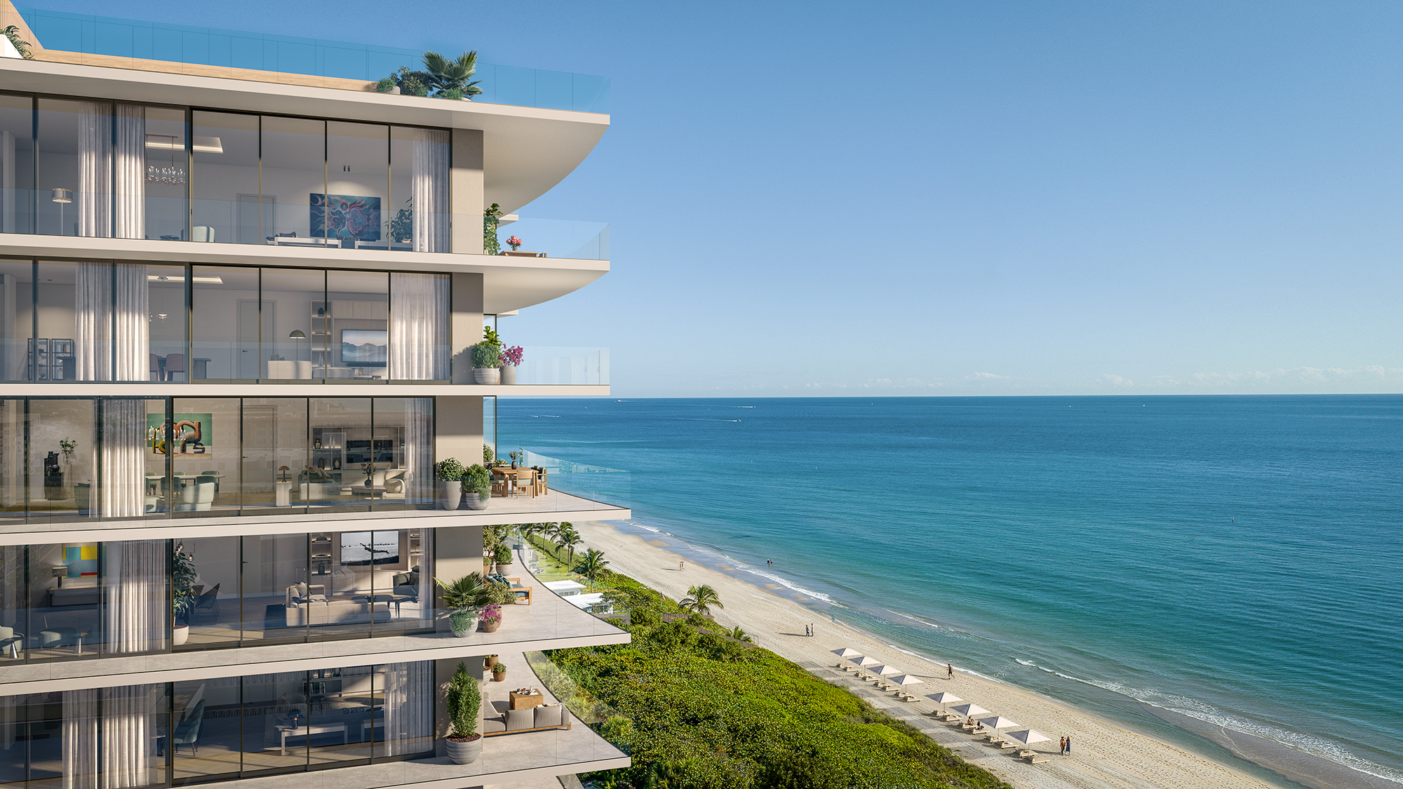 Rosewood Residences Hillsboro Beach — oceanfront tower with full-glass balconies