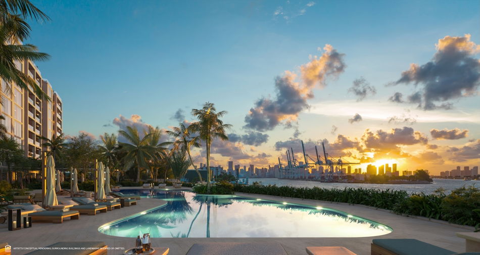 The Residences at Six Fisher Island residence floor plan rendering