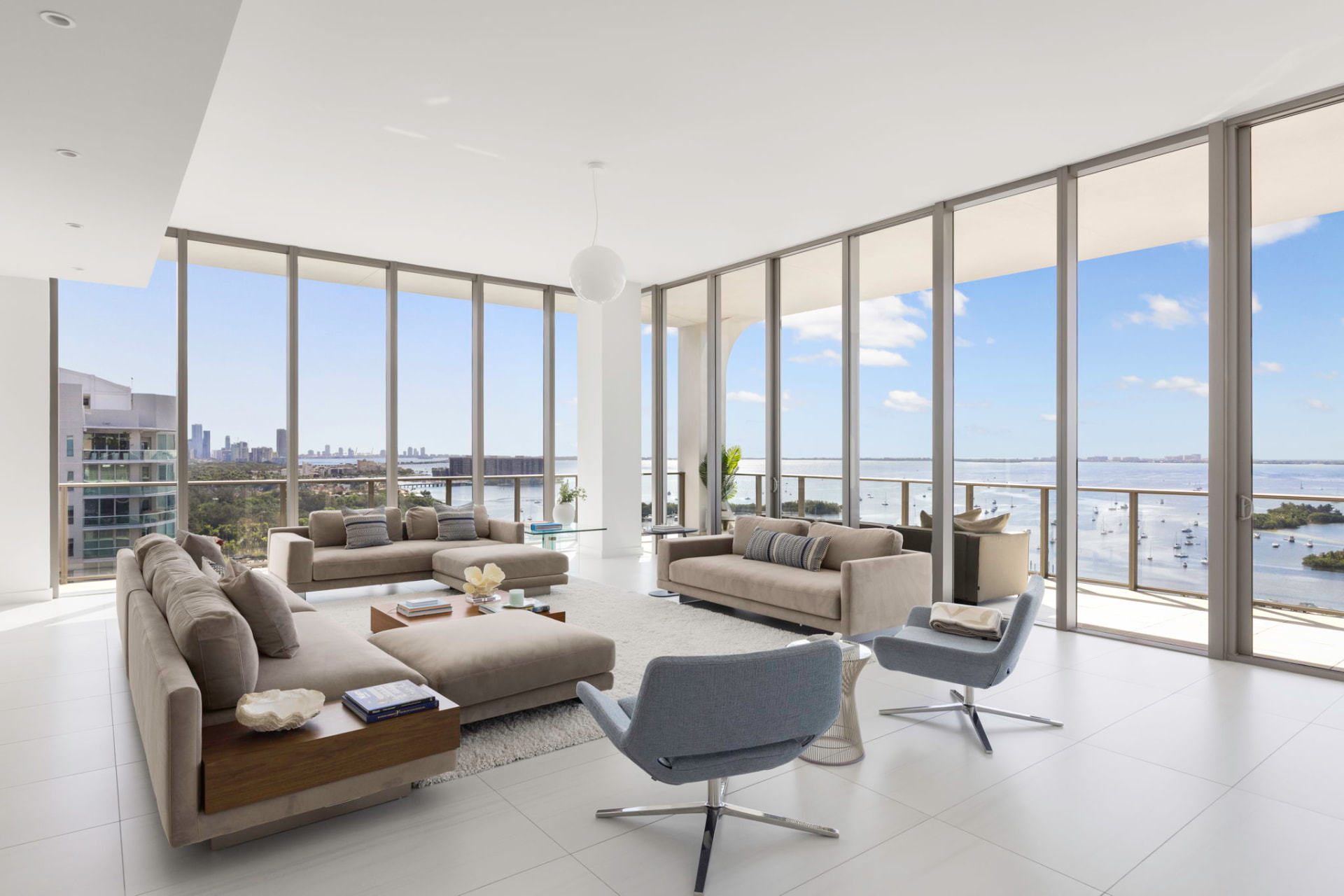 Iryna Velychko Presents A Six-Bedroom Sky Residence at Mr. C Coconut Grove with 180-Degree Biscayne Bay Views