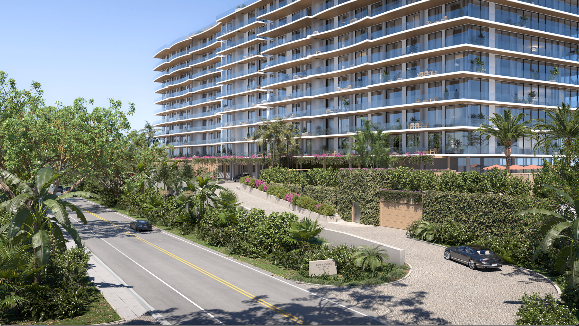 Rosewood Residences Hillsboro Beach building exterior and entrance