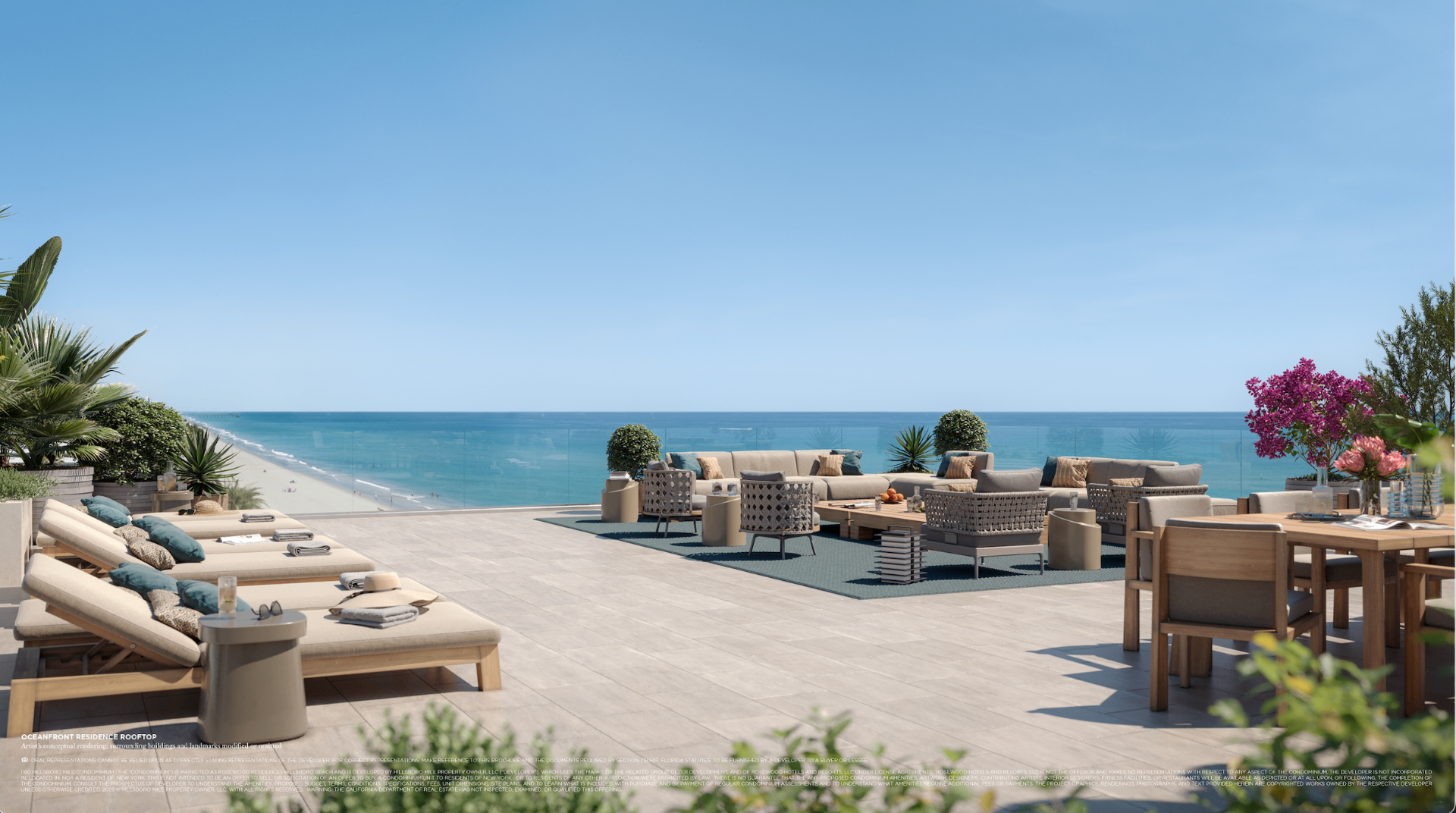 Rosewood Residences Hillsboro Beach oceanfront rooftop terrace